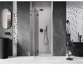 Mexen, Mexen Lunar výklopné sprchové dvere ľavé 85 cm, transparentné, pištoľový kov - 834-085-000-95-00-L