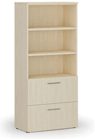 Skriňa so zásuvkami pre závesné zložky PRIMO WOOD, 800 x 420 x 1781 mm, breza