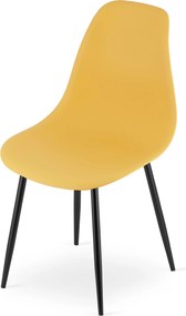 AKCIA Horčicová stolička OSAKA s čiernymi nohami II. akosť