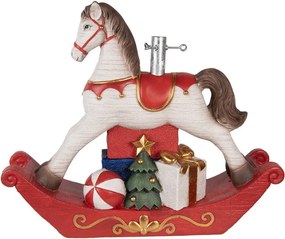 Christmas Tree Stand Rocking Horse 73x21x61 Cm White Ceramic Material - 61.0 cm
