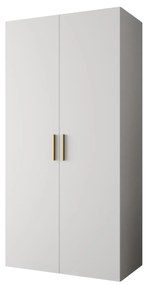 Šatníková skriňa 100 cm Borry 1 (biela + zlatá). Akcia -21%. Vlastná spoľahlivá doprava až k Vám domov. 1125749