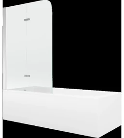 Mexen Vega obdĺžniková vaňa 170 x 70 cm s obkladom a 2-krídlovou sprchovou zástenou 80 cm, transparentnéné, chrómová