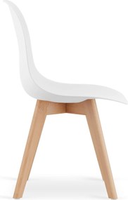 Jedálenský set 1 + 4, stôl RAMOD 100x60 cm biely/dekor dub + biela stolička KITO