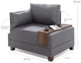 Křeslo Fly levé světle modré