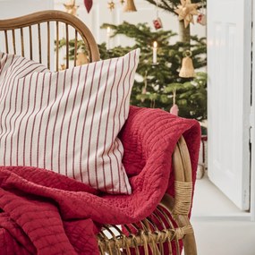 Ib Laursen Poťah na vankúš Holly Red Woven Stripes 50 × 50 cm