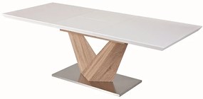 Rozkladací jedálenský stôl 140-200 cm Allegra (biela + dub) (pre 8 a viac osôb). Vlastná spoľahlivá doprava až k Vám domov. 1049856