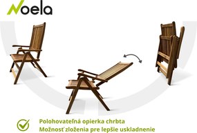 Noela Záhradná drevená polohovacia stolička Kory