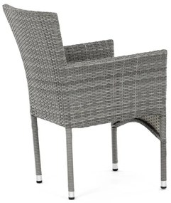 Autronic BONTEC Záhradná stolička, kov, polyratan, šedá, AZC-S2118 GREY Farba: Šedá