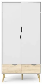 Biela šatníková skriňa Tvilum Oslo, 99 x 200 cm