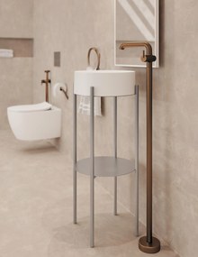 Deante Silia, nástenný okrúhly držiak na uteráky, brúsený bronz, DEA-ADI_C611