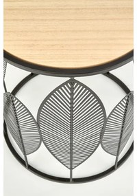 SADA 2x Konferenčný stolík FOLLA pr. 33/40 cm čierna