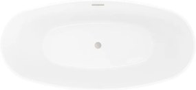 Mexen Olea, voľne stojaca vaňa, vzor, 170 × 80 cm, biela-čierna, oceľový prepad, 52821708075-97