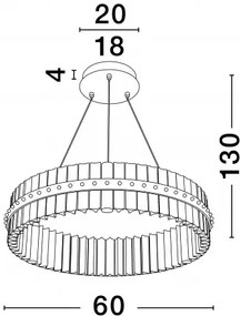 LED stmievateľný platinum zlatý moderný luster Kezo-60
