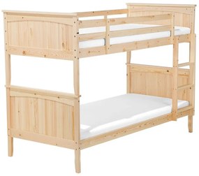 Poschodová posteľ 90 x 200 cm svetlé drevo ALBON Beliani