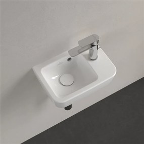 VILLEROY &amp; BOCH O.novo Compact závesné umývadielko s otvorom vpravo, s prepadom, 360 x 250 mm, biela alpská, s povrchom CeramicPlus, 434336R1