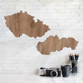 DUBLEZ | Drevené mapy na stenu - Česko a Slovensko