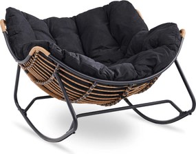 Záhradné hojdacie kreslo na terasu, do obývačky čierne ELTON