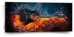 Sablio Obraz Ohnivá gitara - 110x50 cm