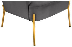 Sivé zamatové kreslo Runa – Støraa