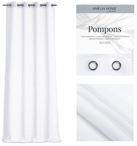 Záclona AmeliaHome Pompons II biela