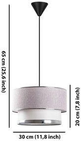 Závesné svietidlo v sivo-striebornej farbe s textilným tienidlom ø 30 cm Cake – Opviq lights