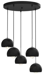 Luminex Luster na lanku COOL 5xE27/60W/230V čierna 3743