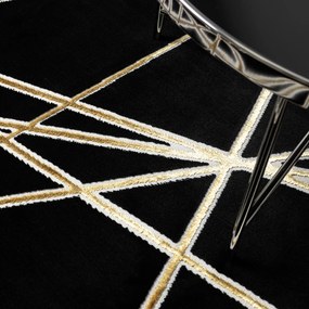 Dywany Łuszczów, Kusový koberec Allure 1964 black/gold, 200x290, čierna, kancelária