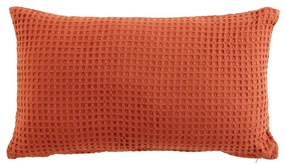 Vankúše Douceur d intérieur  COUSSIN DEHOUSSABLE 30 x 50 CM COTON UNI GAUFRETTE TERRACOTTA