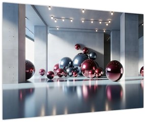 Obraz - 3D priestor s guľami II. (90x60 cm)