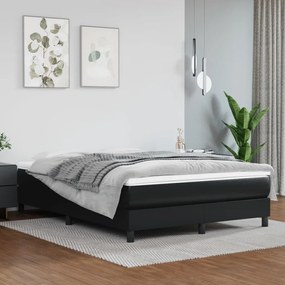 Boxspring posteľ s matracom čierna 140x200 cm umelá koža 3144261