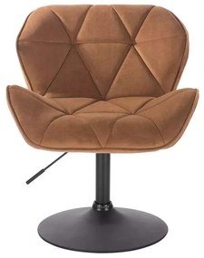 LuxuryForm DESIGN Stolička MILANO VELUR na čiernom tanieri - hnedá