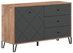 Komoda SULA dub craft/čierna