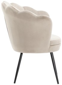 LuxuryForm DESIGN Kreslo FREY VELUR s čiernymi nohami - latte