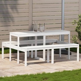 Piknikový stôl biely 160x134x75 cm borovicový masív 832563