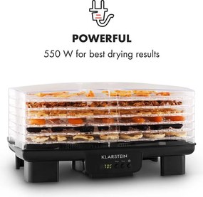Klarstein Bananarama, sušička ovocia, 550 W, 6 poschodí, čierna