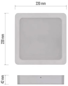 LED Stropné svietidlo LED/24W/230V 22x22 cm biela
