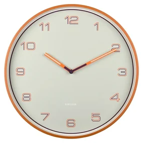 Dizajnové nástenné hodiny Karlsson 6013ORoranžové, priemer 40 cm