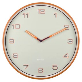 Dizajnové nástenné hodiny Karlsson 6013ORoranžové, priemer 40 cm