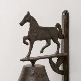 Záhradný zvonček Cabalo, 22x16 cm, liatina, hnedá