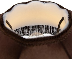 Stojacia lampa čierna s hnedým tienidlom a bielym interiérom 45cm - Classico