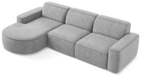 Svetlosivá ženilková rohová pohovka (ľavý roh/s leňoškou) Omao – Makamii