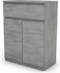 Skrinka so zásuvkou Carlos, šedý beton, 80 cm