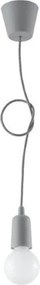Sivé závesné svietidlo ø 5 cm Rene – Sollux