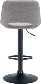 Barová stolička Camden - látka, čierny rám - Svetlo sivá