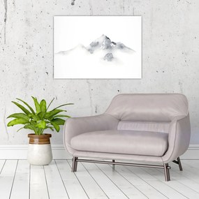 Obraz - Atramentová maľba hôr (70x50 cm)