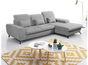 Rozkladacia rohová čalúnená sedacia súprava ALTA do tvaru L s úložným priestorom, pravé prevedenie, sivá