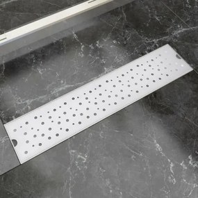 vidaXL Rovný sprchový odtok s bublinkami, 530x140 mm, nerezová oceľ-