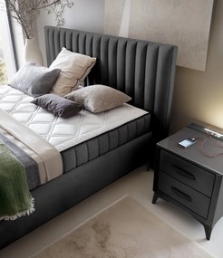 Posteľ Joy 180x200 cm,grafitovo šedá látka