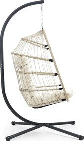 Skládací závěsné houpací křeslo Houseland Malta světle šedé