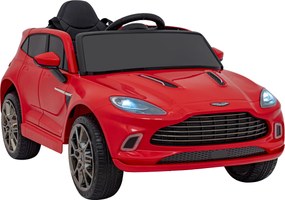Ramiz Aston Martin DBX na batérie pre deti Červená + diaľkové ovládanie + EVA + pásy + pomalý štart + LED zvuk